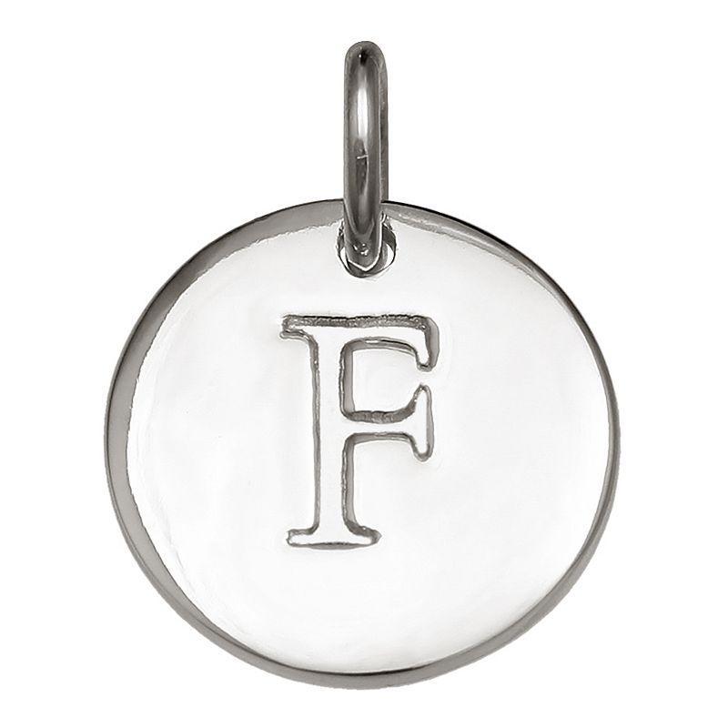 PRIMROSE Sterling Silver Letter Disc Charm, Womens Product Image