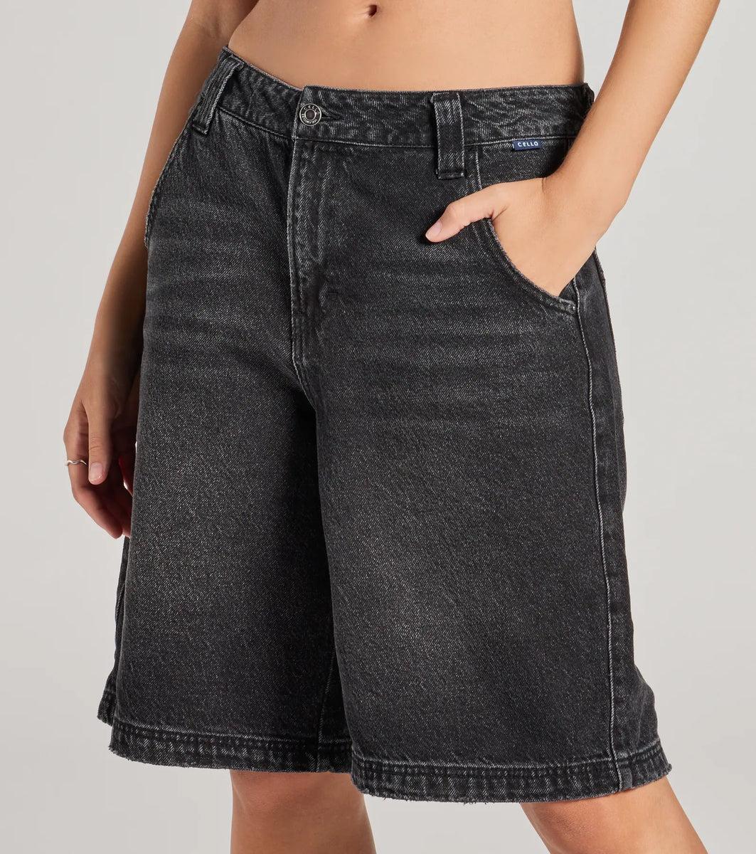 Born To Be Trendy Mid-Rise Denim Jorts Product Image