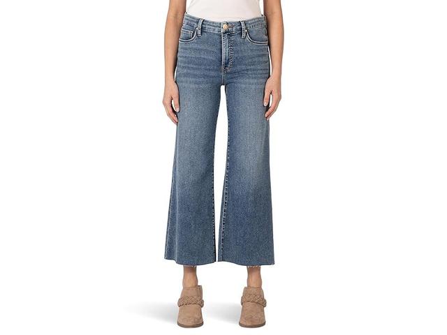 KUT from the Kloth Petite Meg High Rise Fab Ab Wide Leg Raw Hem (Gripping) Women's Jeans Product Image