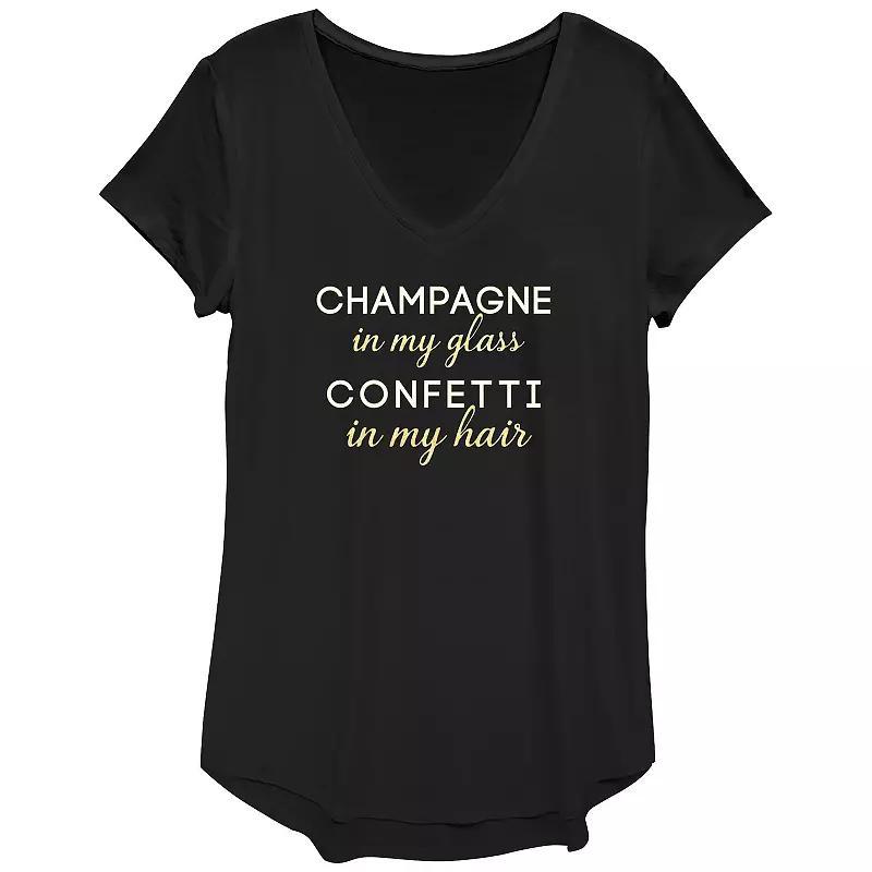 Womens Champagne In My Glass Confetti In My Hair Graphic Tee Product Image