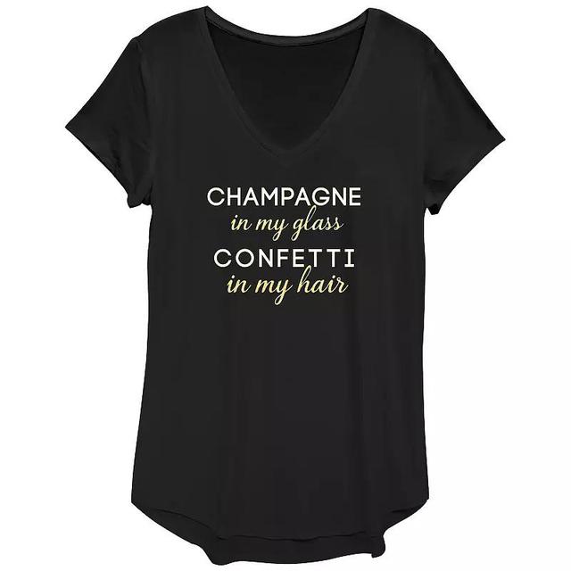 Womens Champagne In My Glass Confetti In My Hair Graphic Tee Product Image