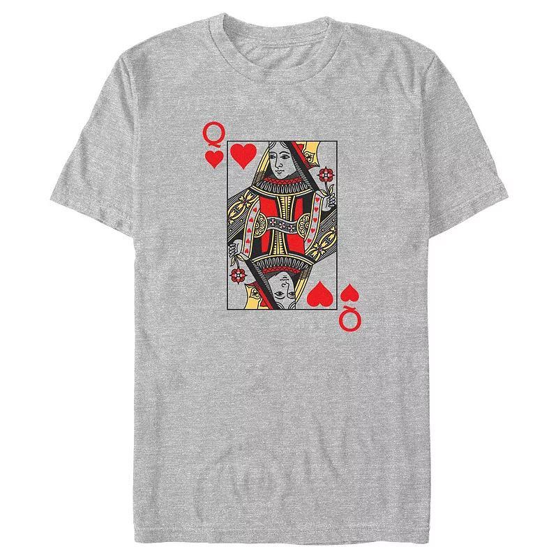 Big & Tall Queen Of Hearts Card Graphic Tee, Mens Athletic Grey Product Image