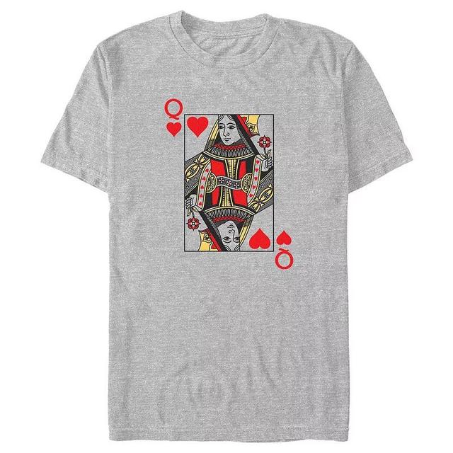 Big & Tall Queen Of Hearts Card Graphic Tee, Mens Athletic Grey Product Image