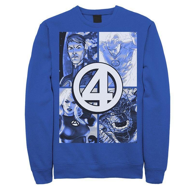 Mens Marvel Fantastic Four Group Shot Logo Box Up Sweatshirt Med Blue Product Image