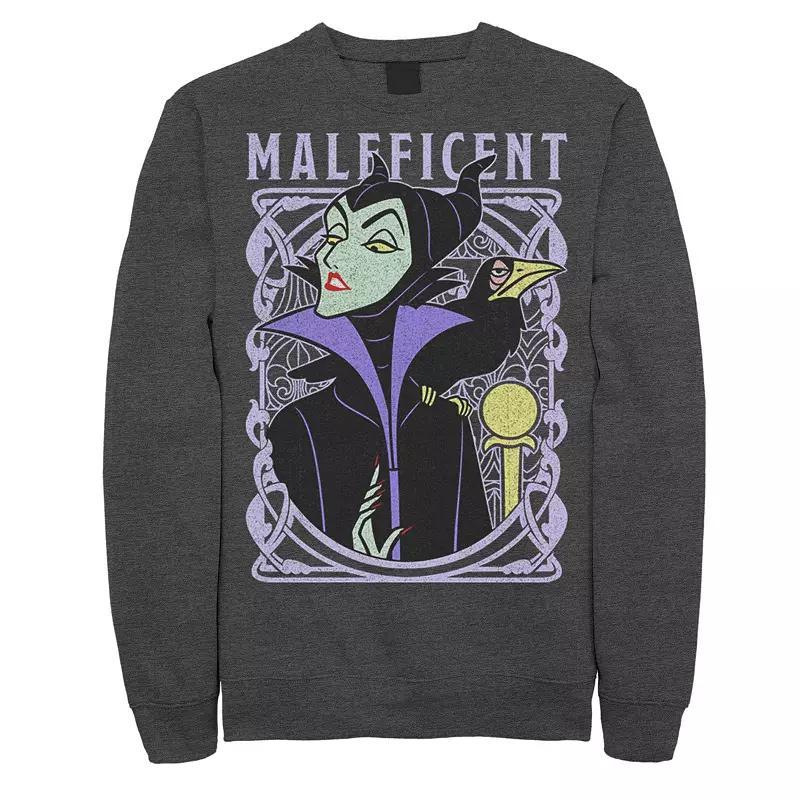 Disneys Sleeping Beauty Maleficent Mens Old School Poster Sweatshirt Blue Product Image