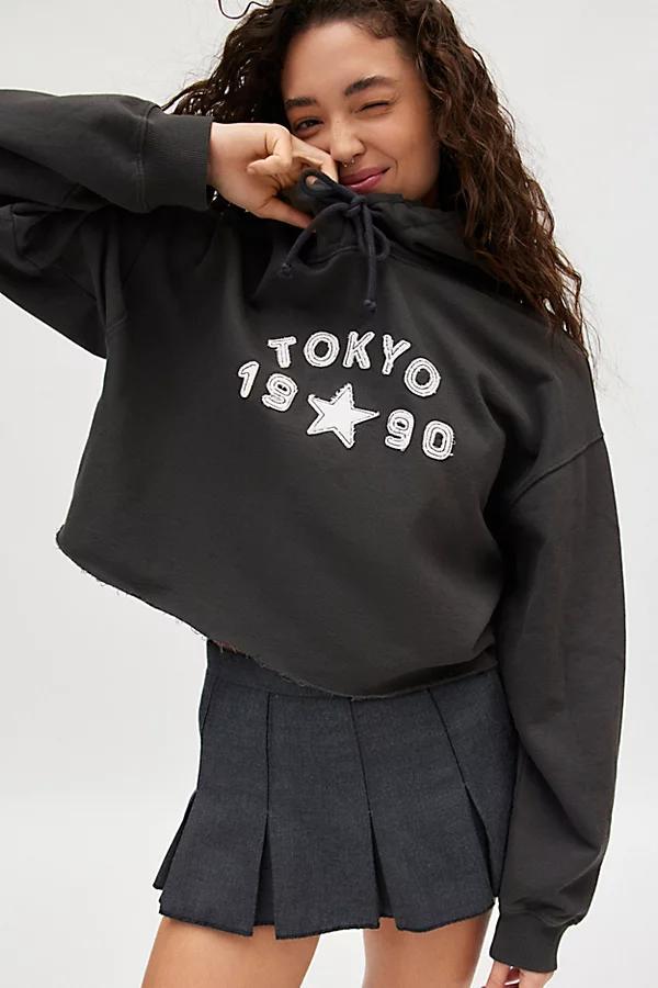 Tokyo Applique Graphic Cropped Hoodie Sweatshirt Womens at Urban Outfitters product image