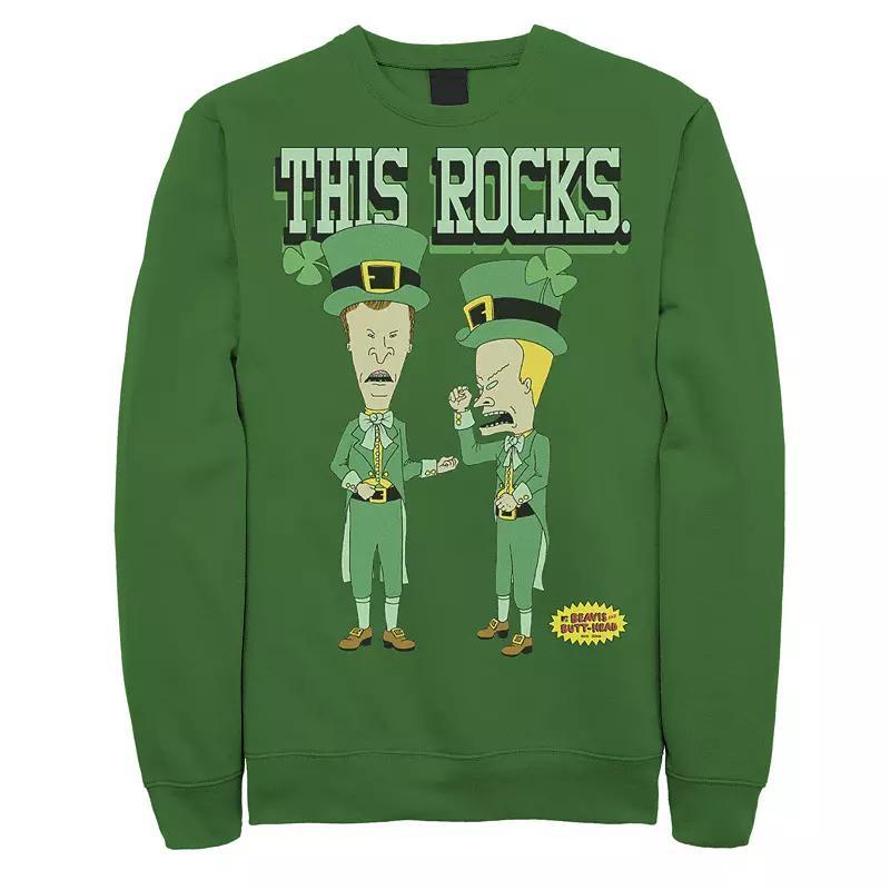 Mens Beavis And Butthead Rockin Sham St Patricks Day Sweatshirt Product Image