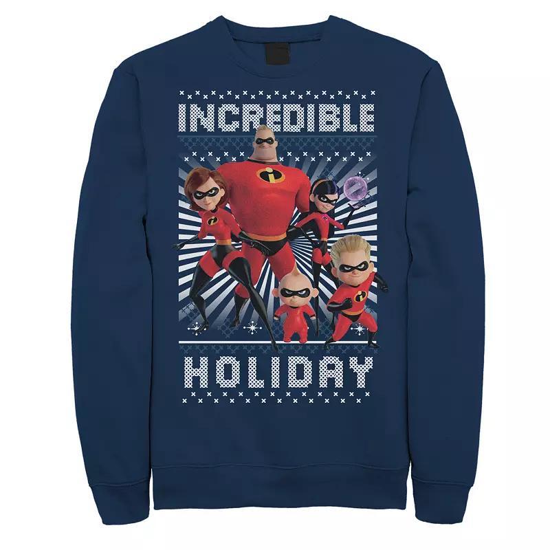 Mens Disney / Pixar Incredibles 2 Holiday Sweatshirt Blue Product Image