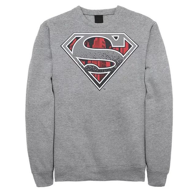 Big & Tall DC Comics Superman Skyline Chest Logo Fleece Sweatshirt, Mens Athletic Grey Product Image