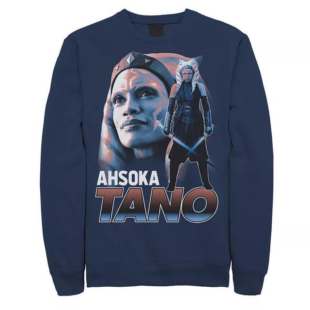 Mens Star Wars The Mandalorian Ahsoka Tano Collage Portrait Sweatshirt Blue Product Image