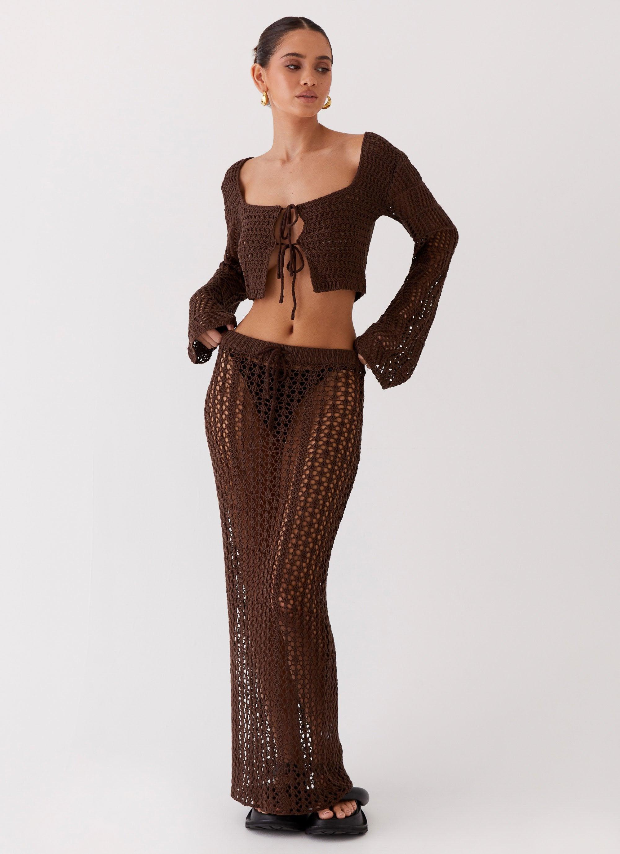 Rosalina Crochet Maxi Skirt - Chocolate product image