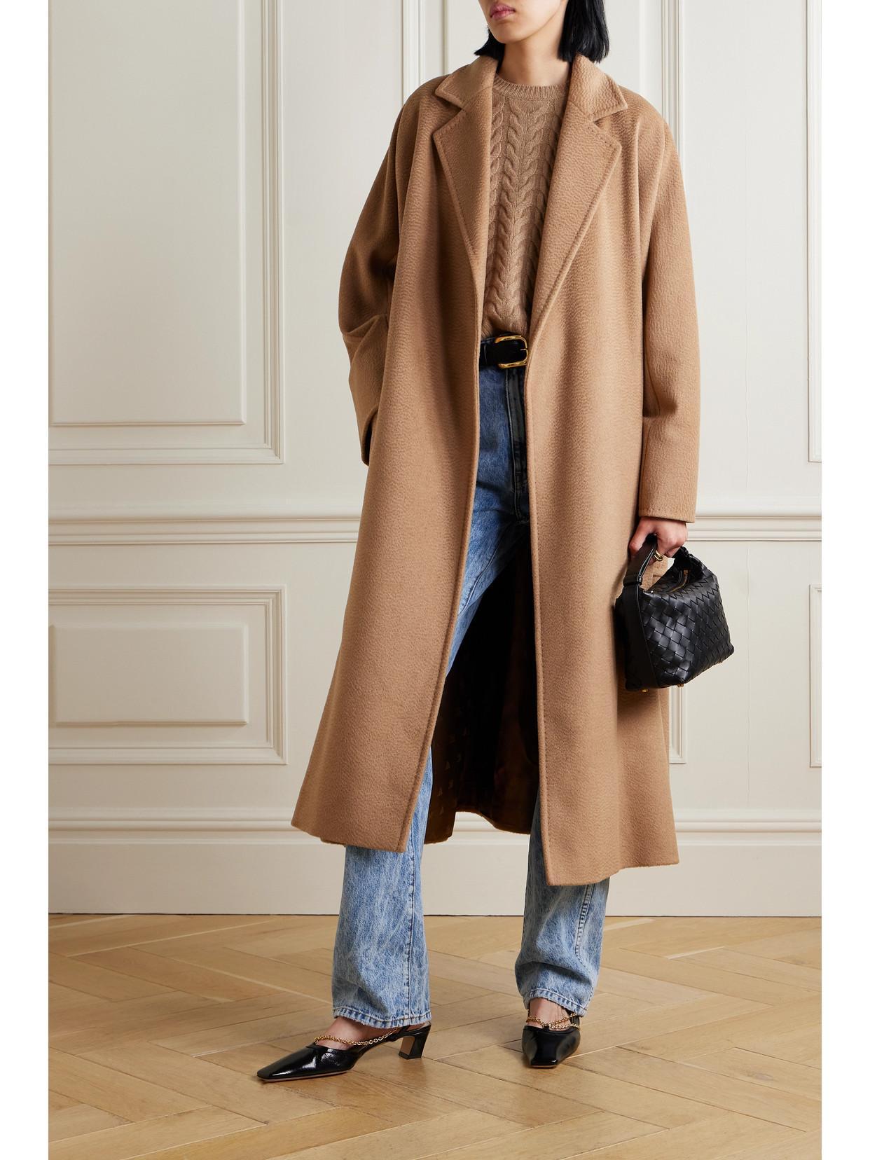 MAX MARA Olea Belted Camel Hair Coat In Brown Product Image