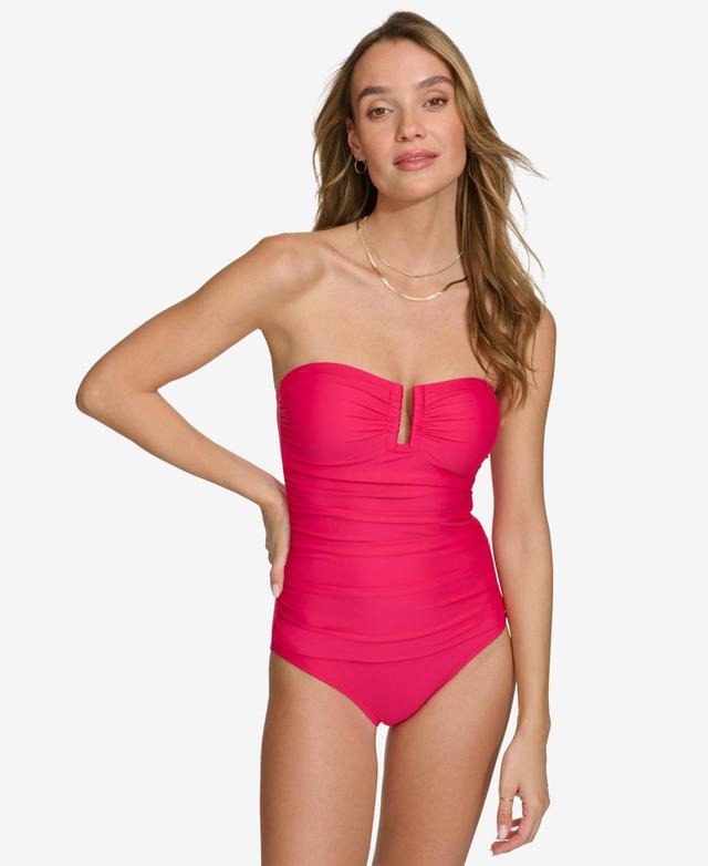 Dkny Womens Shirred One-Piece Swimsuit Product Image