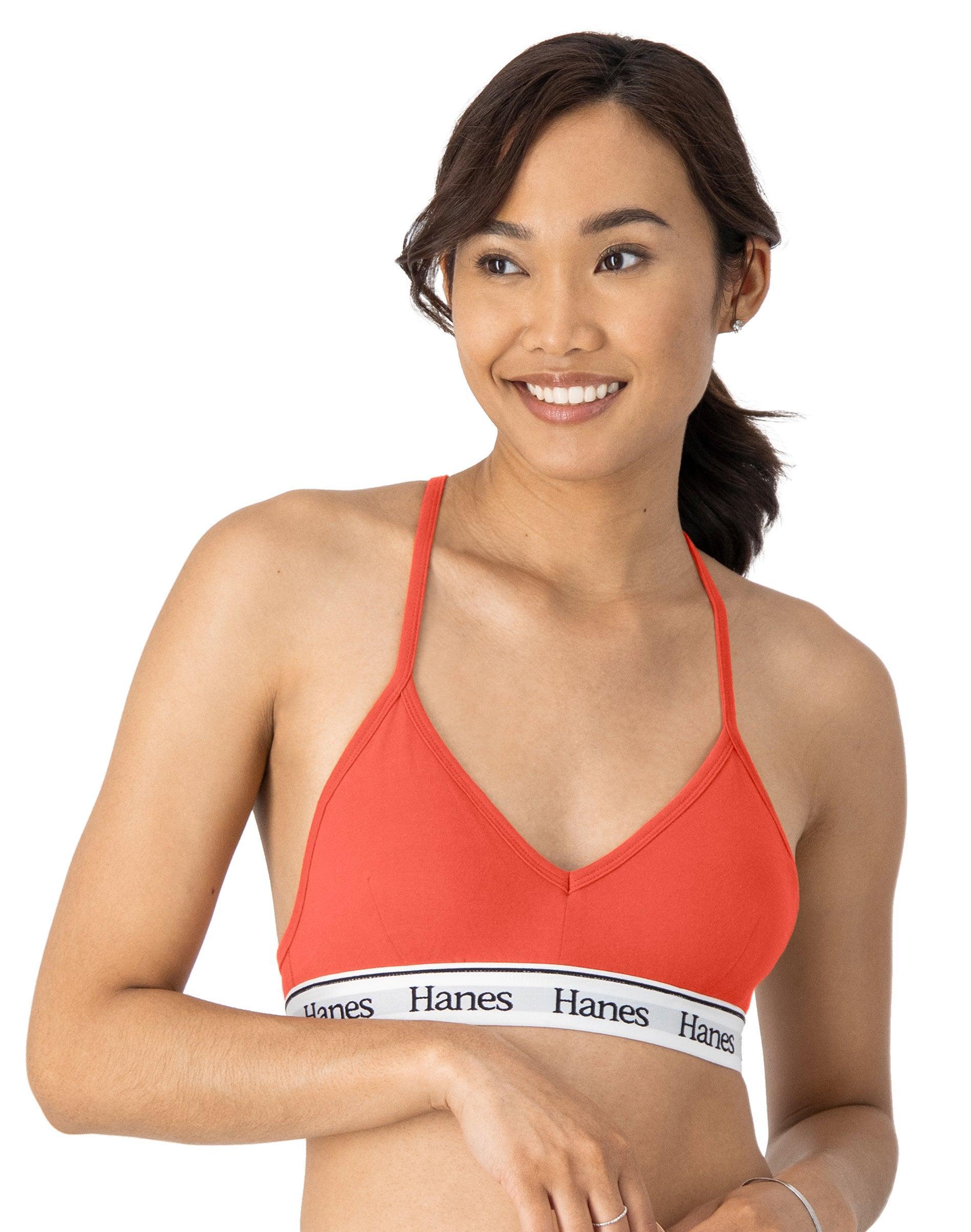 Hanes Originals Comfywear Womens Sleep Crop Bralette Shelton Red 2XL Product Image