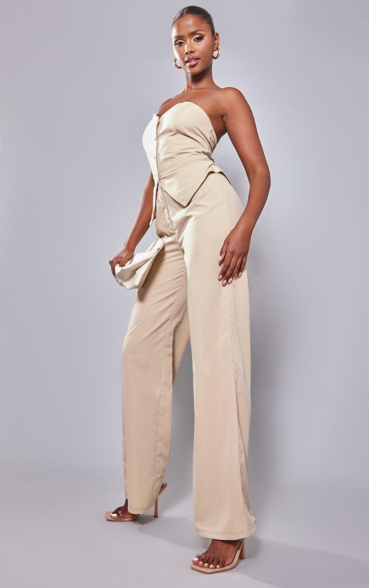 Stone Bandeau Vest Wide Leg Jumpsuit Product Image