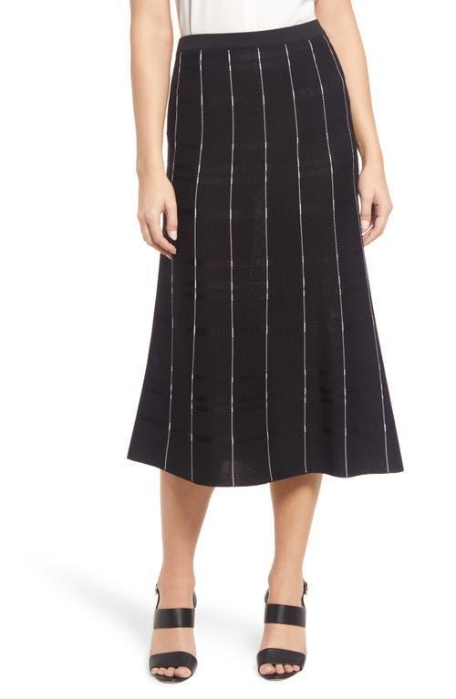 Ming Wang Stripe Stitch A-Line Skirt Product Image