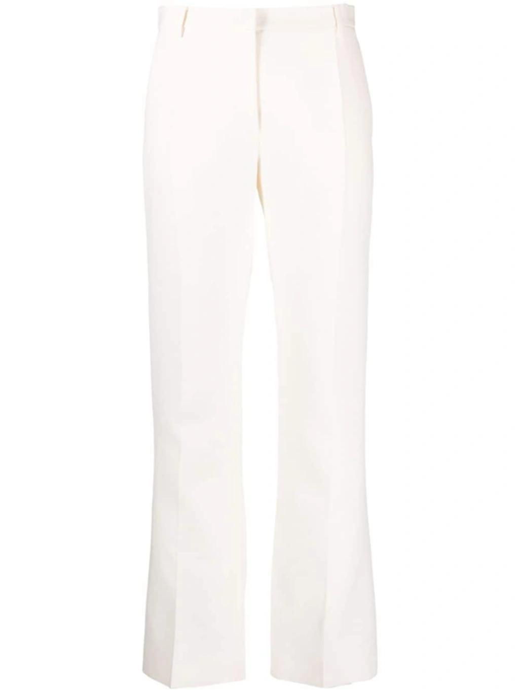 High-waisted Straight-leg Trousers In White Product Image