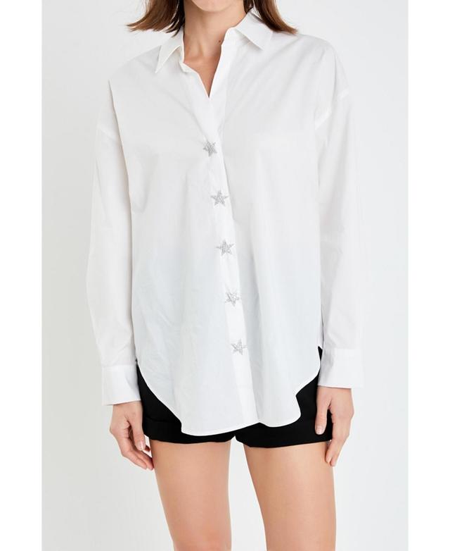 English Factory Womens Over Collared Button Detail Shirt Product Image