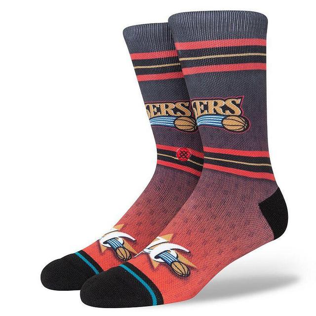 Mens Stance Philadelphia 76ers Hardwood Classics Fader Collection Crew Socks Product Image