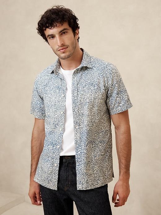 Slim Coastal Print Shirt Product Image