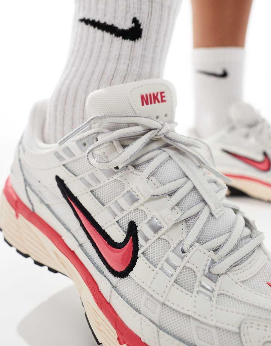 Nike P-6000 sneakers in off white and pink Product Image