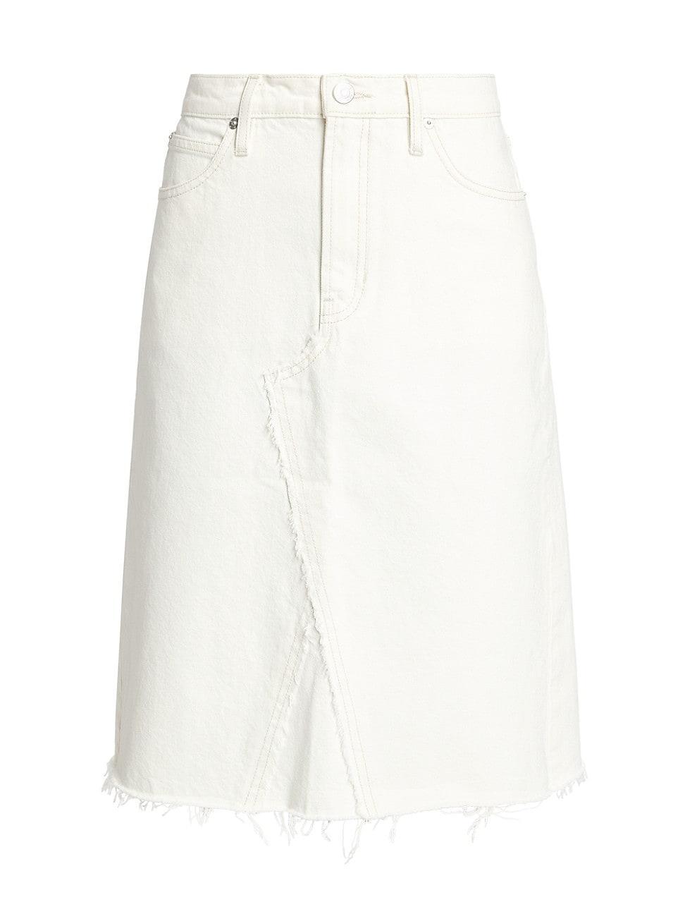 Womens Denim Deconstructed Midi-Skirt Product Image