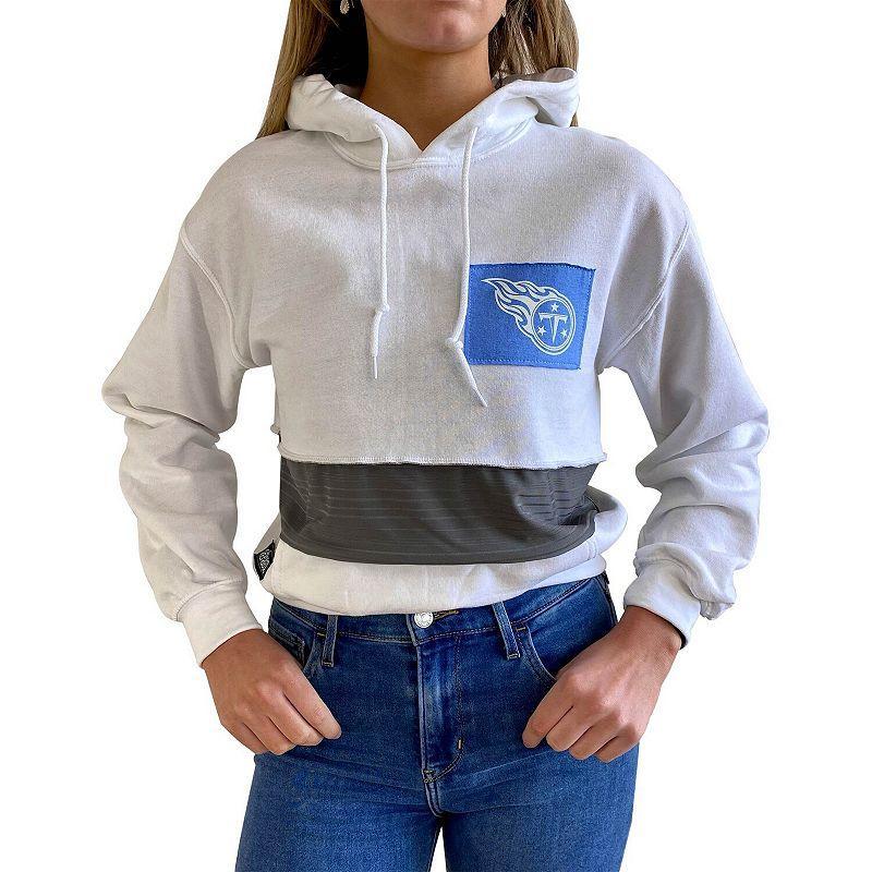 Womens White Tennessee Titans Crop Dolman Pullover Hoodie Product Image