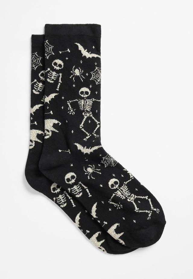 Maurices Womens Shimmer Skeleton Crew Socks Size One Size Product Image