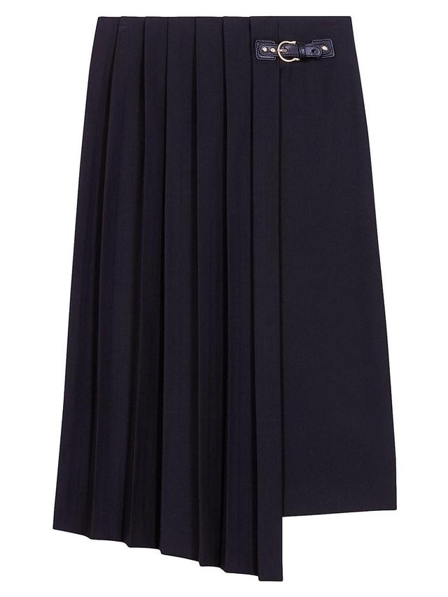 Womens Asymmetrical Long Pleated Skirt Product Image