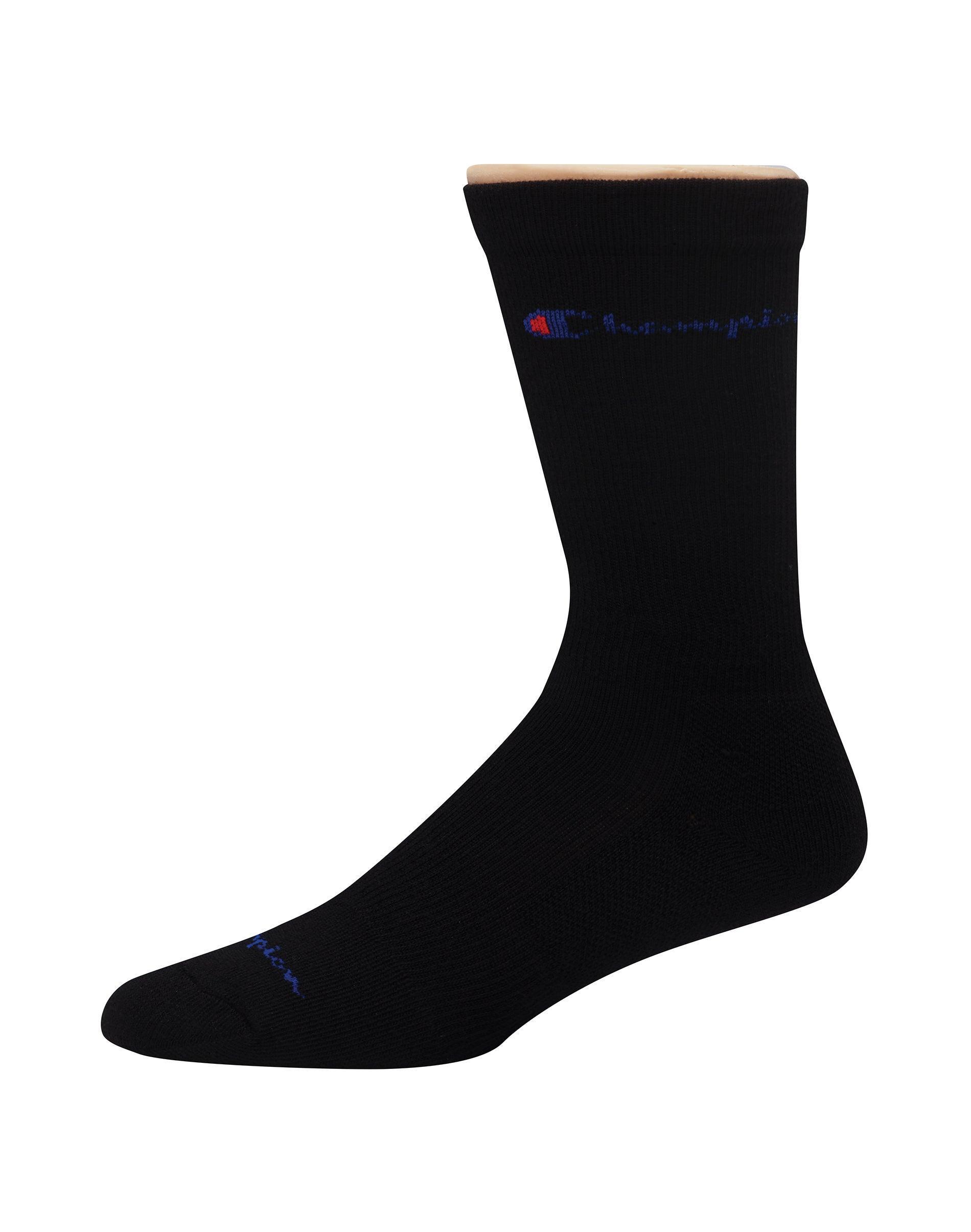 Champion Mens Graduated Compression Crew Socks, 3-pairs Black 6-12 Product Image