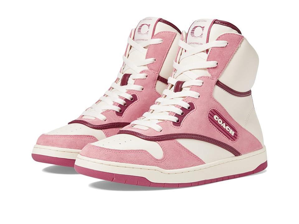 COACH High-Top Suede (Chalk/Bubblegum) Women's Shoes Product Image