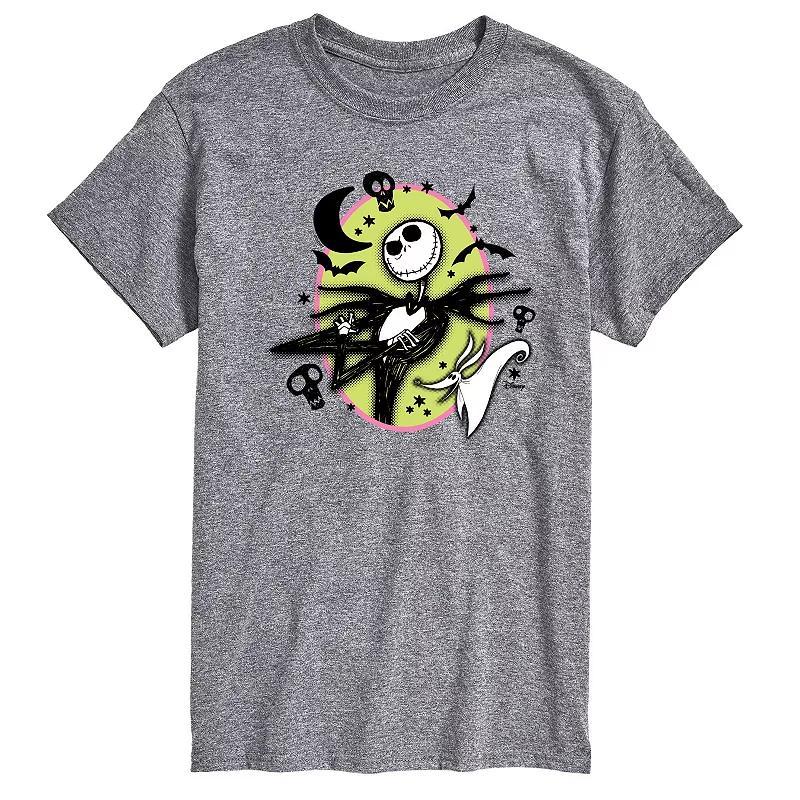 Disneys The Nightmare Before Christmas Jack Skellington Mens Graphic Tee Athletic Grey Product Image