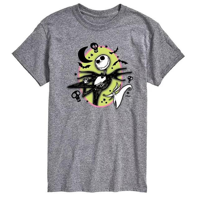 Disneys The Nightmare Before Christmas Jack Skellington Mens Graphic Tee Athletic Grey Product Image