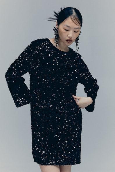 Sequined A-Line Dress Product Image