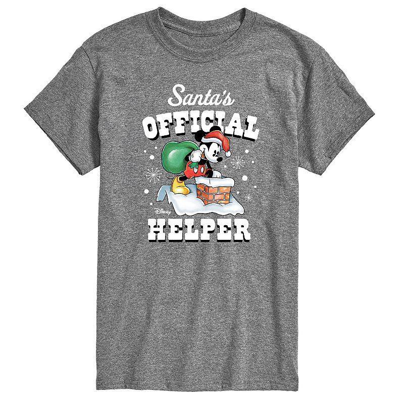 Disneys Mickey Mouse Mens Santas Offical Helper Graphic Tee Product Image