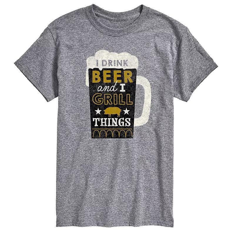 Mens I Drink Beer Grill Things Graphic Tee Product Image