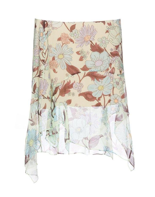 Floral Printed Mini Skirt In Multi Product Image