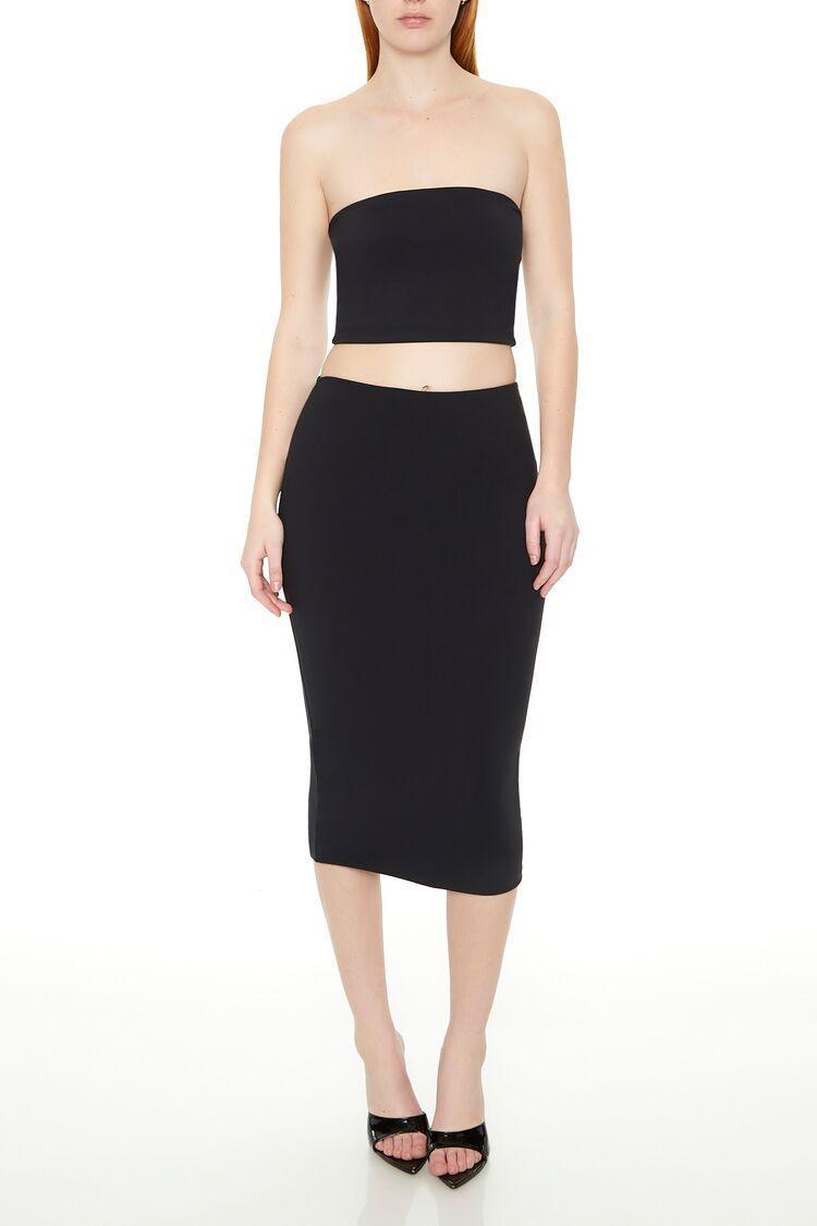 Cropped Tube Top & Midi Skirt Set | Forever 21 Product Image