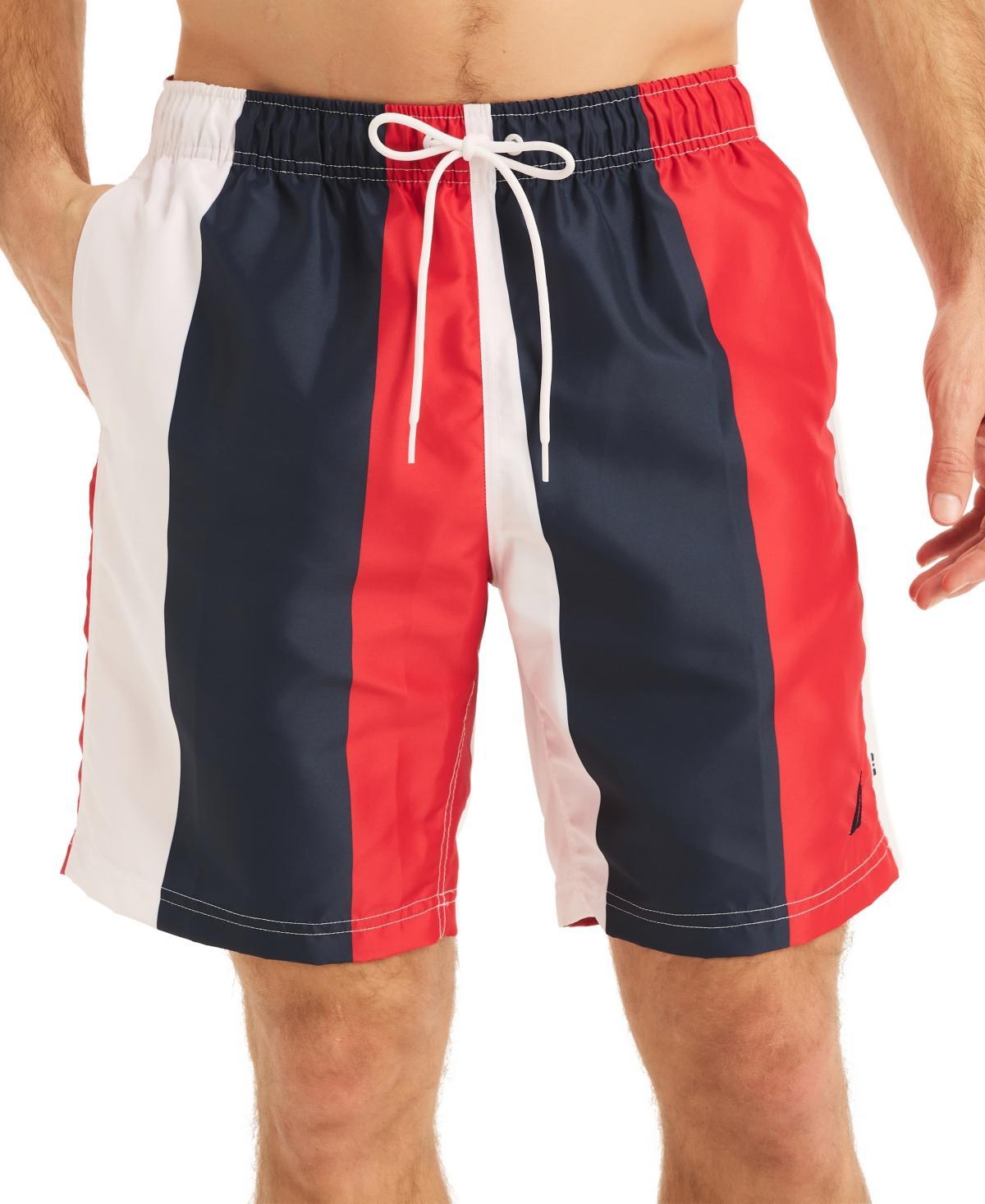 Nautica Mens Vertical Stripe 6 Swim Trunks Product Image