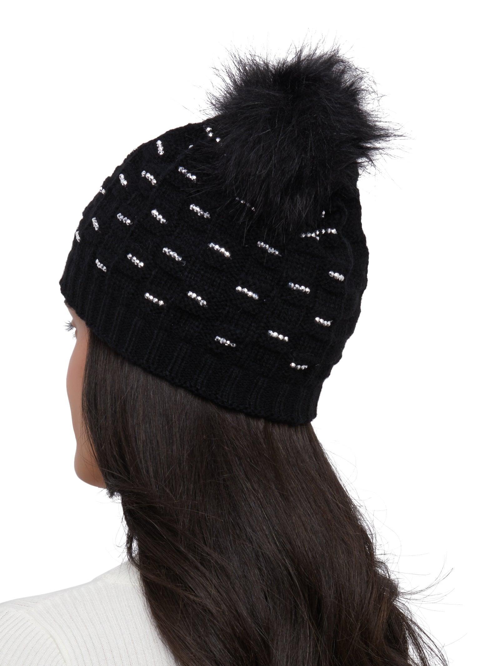 Studded Pom Pom Beanie Female Product Image