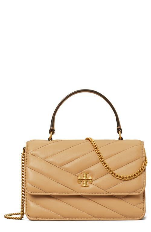 Tory Burch Mini Kira Chevron Quilted Leather Top Handle Wallet on a Chain Product Image