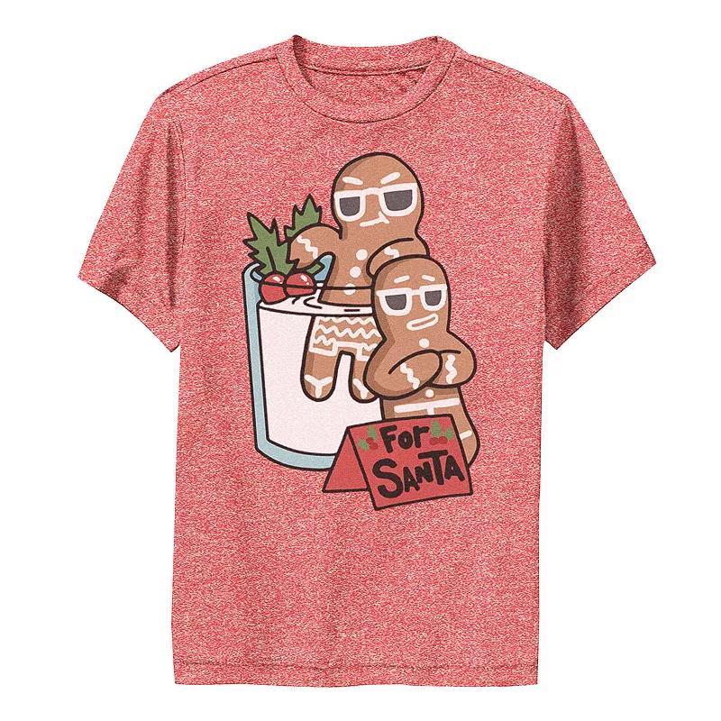 Boys 8-20 For Santa Gingerbread Men Milk Dip Chillin Graphic Tee, Boys Grey Heather Product Image