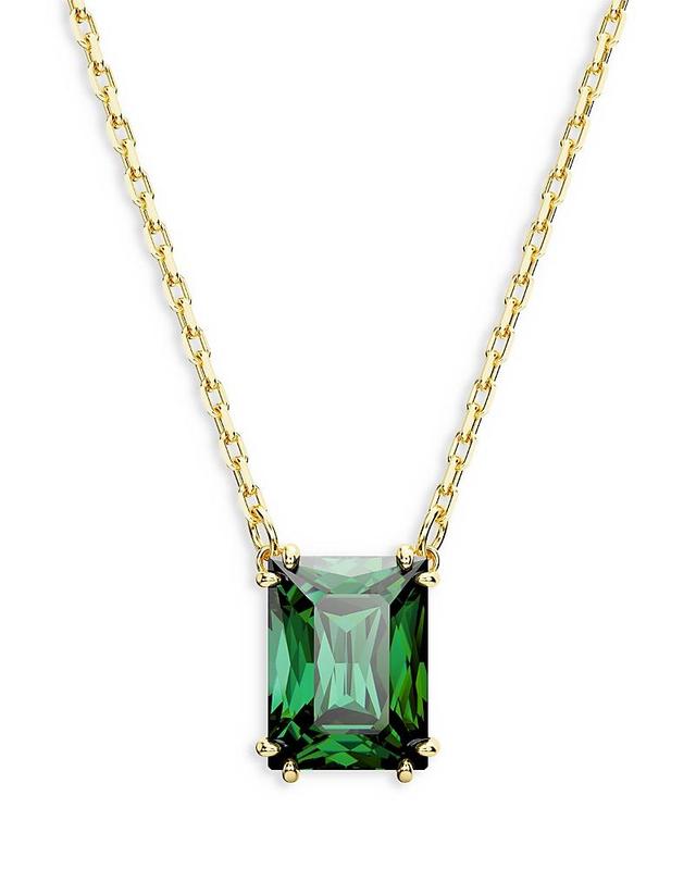 Swarovski Matrix Green Rectangle Crystal Pendant Necklace in Gold Tone, 14.96-17.72 Product Image