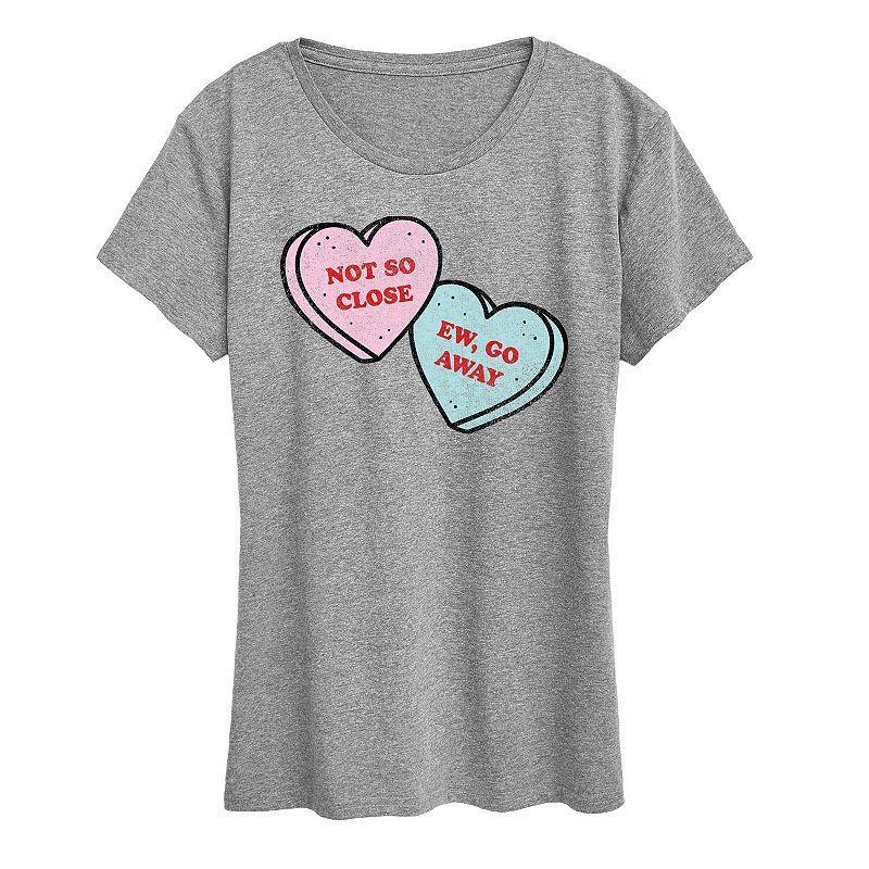 Womens Sassy Candy Hearts Graphic Tee Product Image