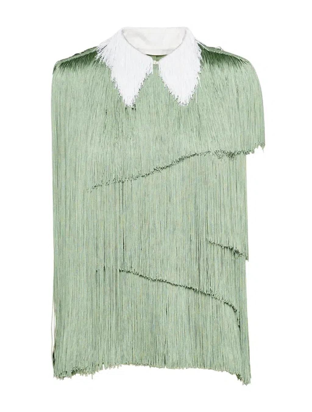 Organza top with fringe Product Image