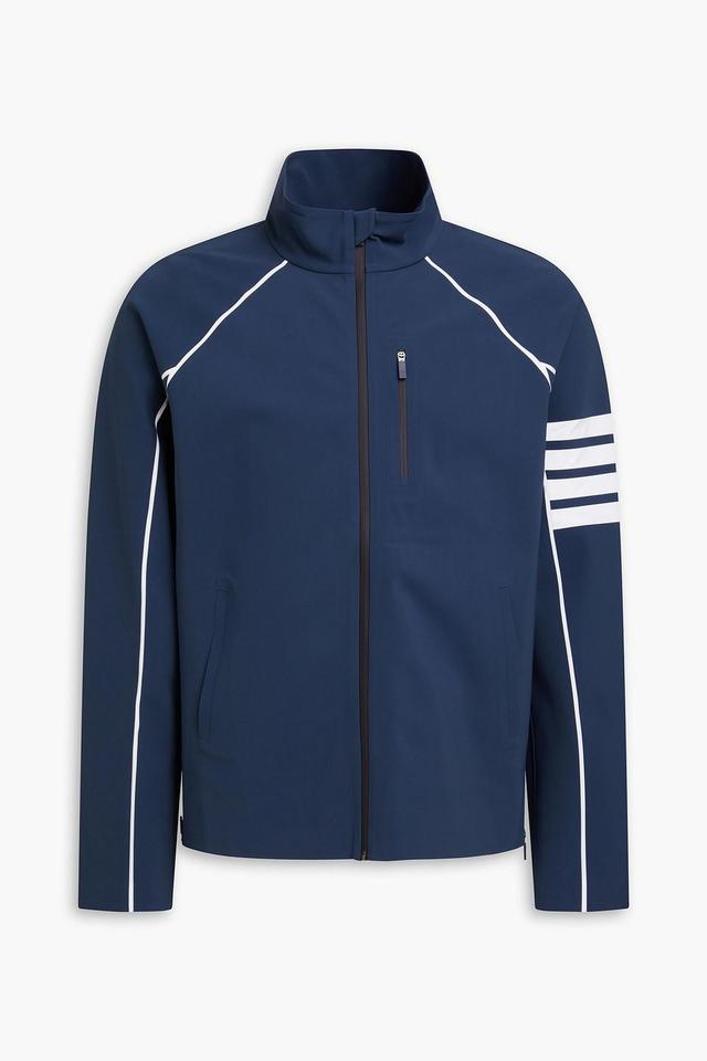 Striped Stretch Track Jacket In Navy Product Image