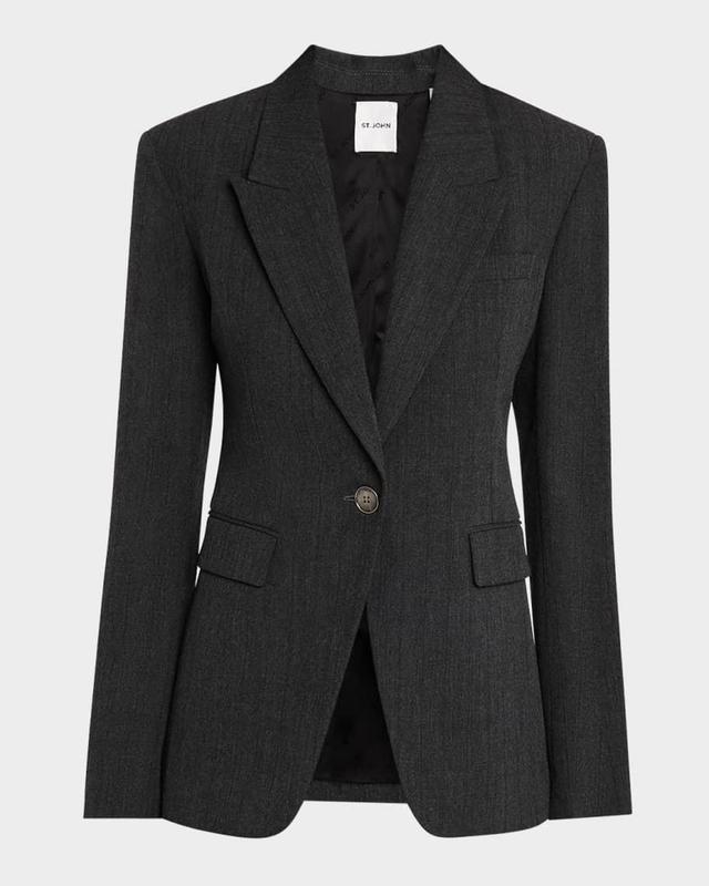 Pinstripe Single-Breasted Suiting Jacket Product Image