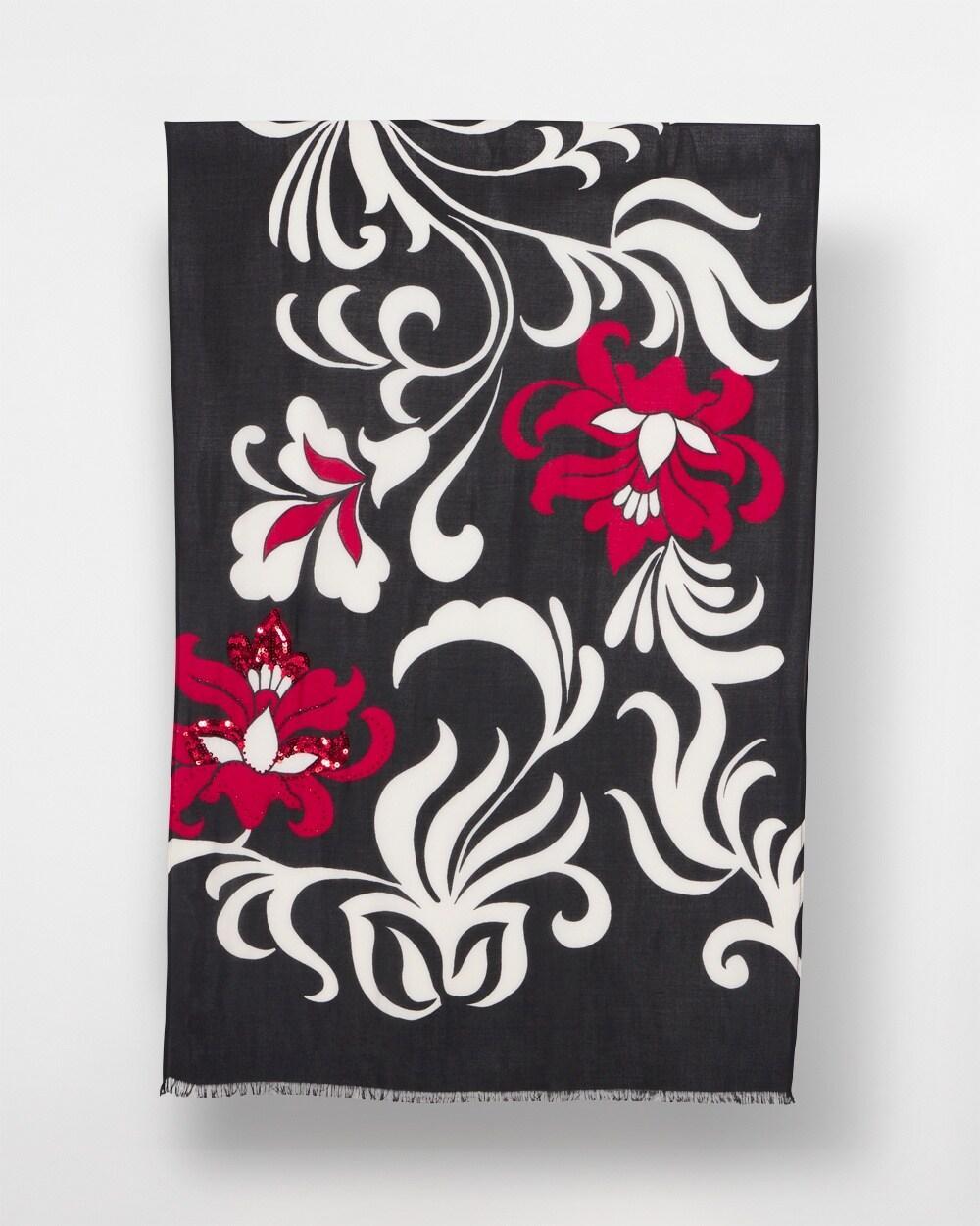 Embellished Floral Scarf Product Image