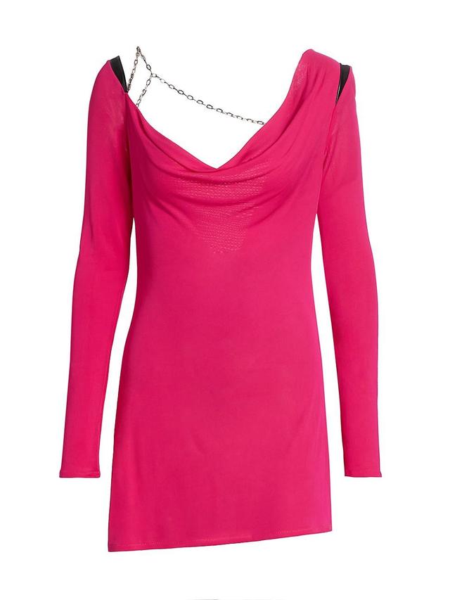 Womens Serenity Chain-Embellished Cowl-Back Minidress Product Image