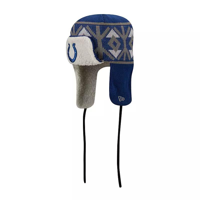 Mens New Era Royal Indianapolis Colts Knit Trapper Hat Product Image